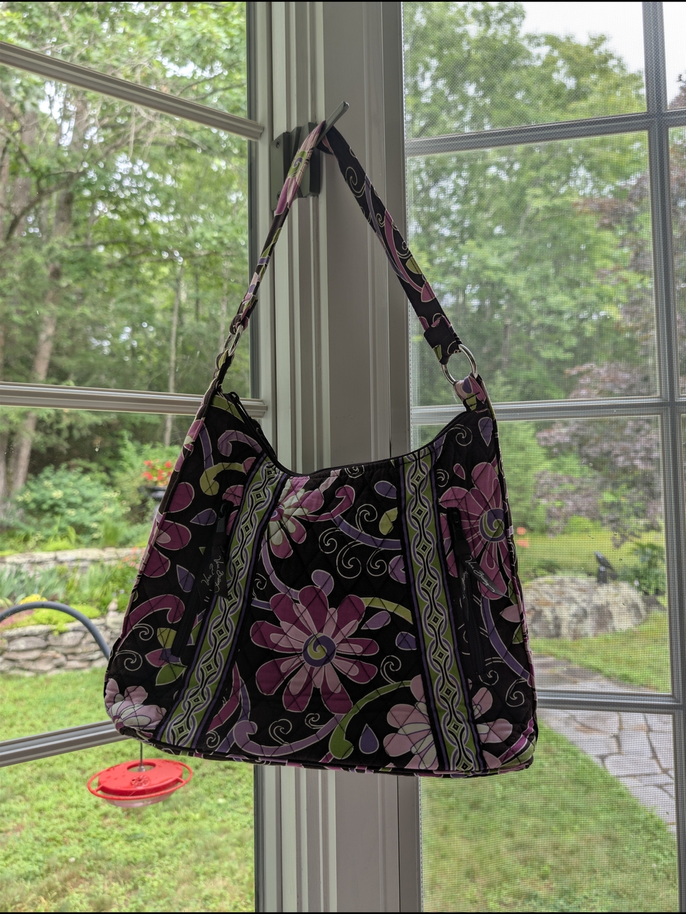Vera Bradley Brown Floral Quilted Shoulder Bag